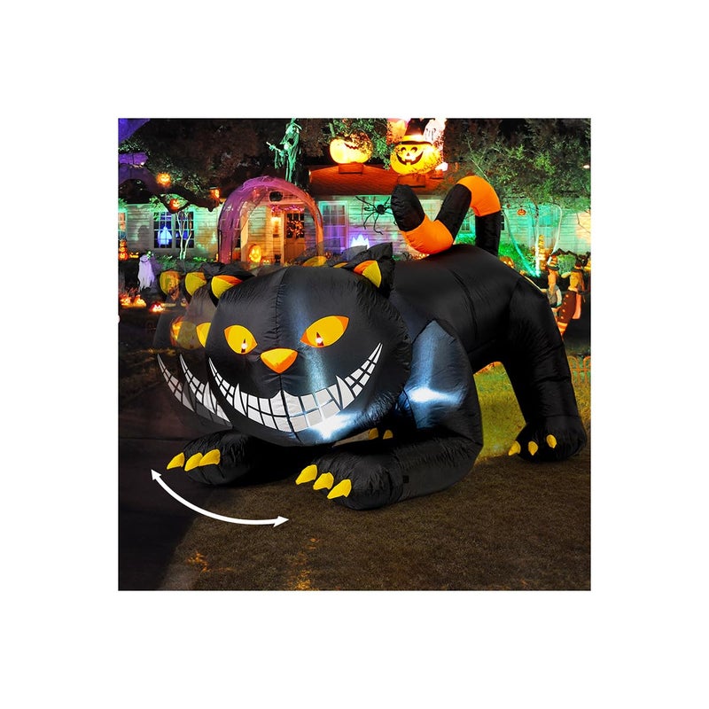GOOSH 6 FT Halloween Inflatables Outdoor Black Cat with Shakable Head, Blow Up Yard Decoration with LED Lights Built-in for Holiday/Party/Yard/Garden - Image 1